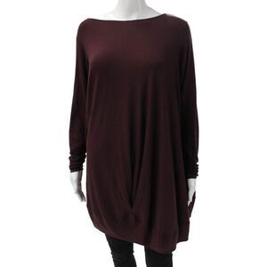 Maria + Cornejo Women Tunic Brown Polyester Blend Long Sleeve Size XS